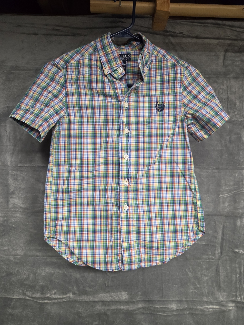 Chaps Short-Sleeve Plaid Button-Up Shirt - Multicolor